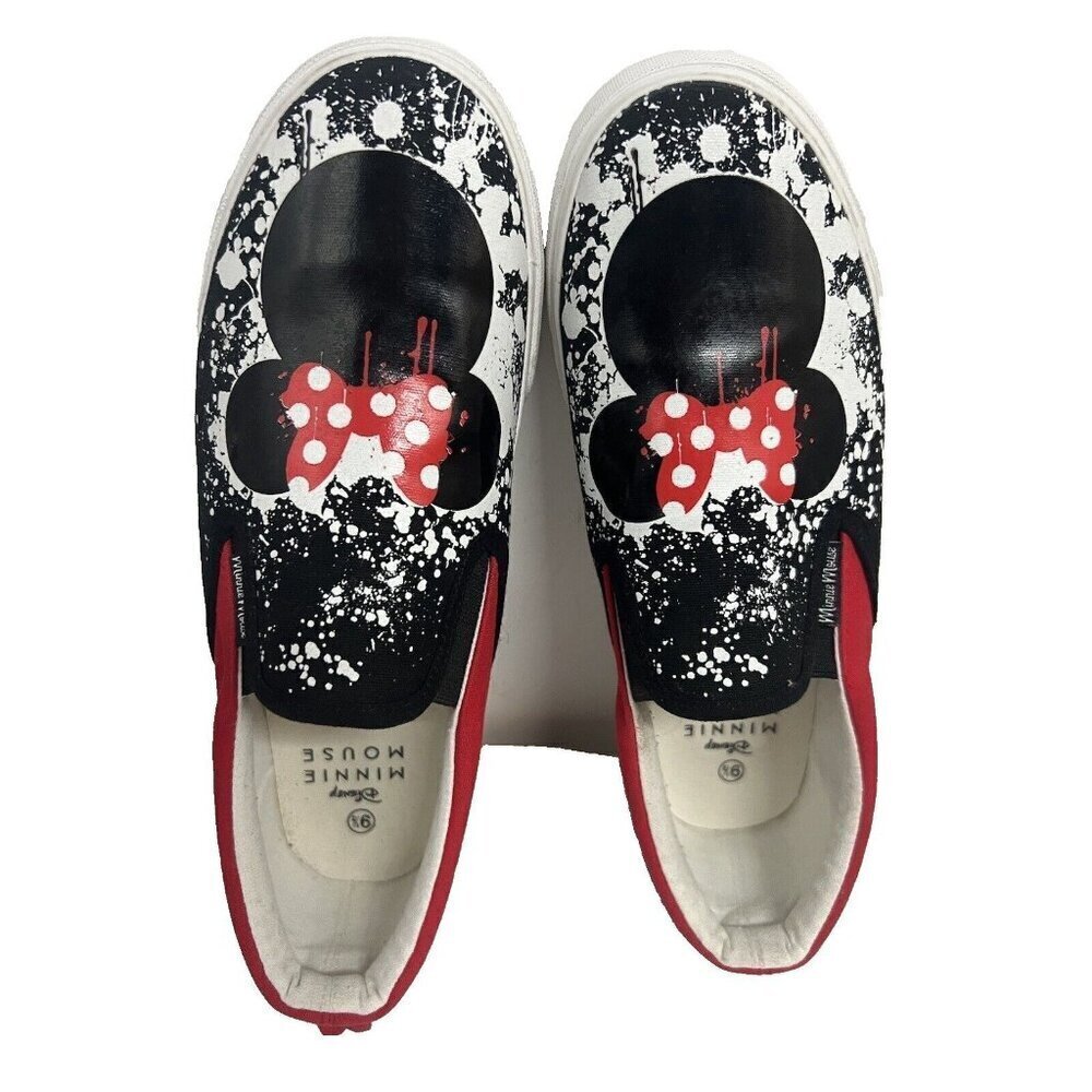 Disney Disneyland Womens Minnie Mouse Shoes Sneakers US 9.5 Slip On Comfort Logo - Picture 9 of 11